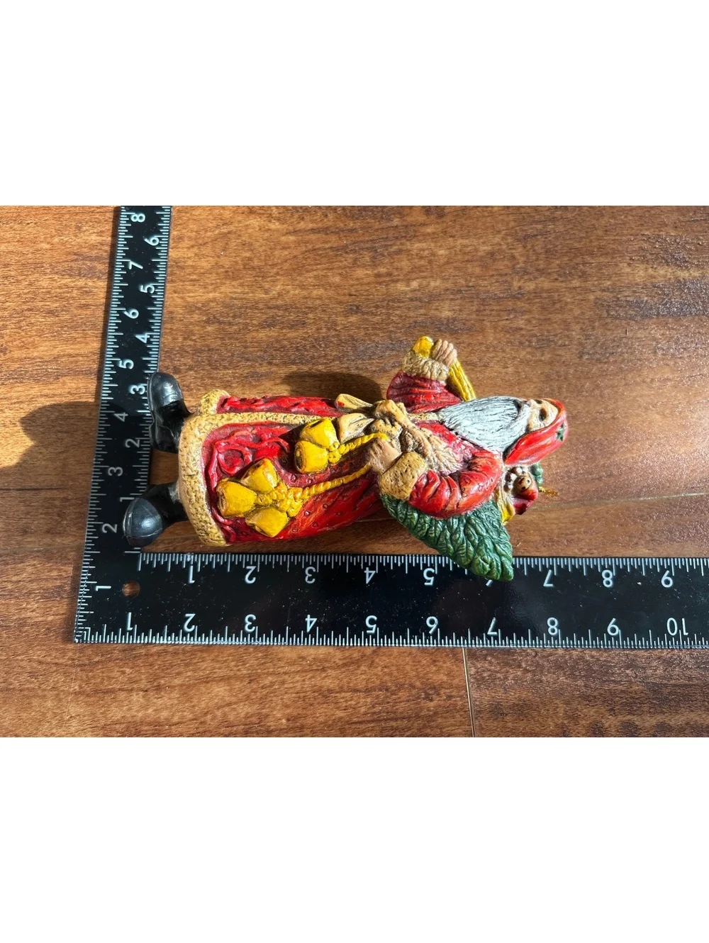 Vintage Santa Claus Figurines Set of 2 Hand-Painted Blow Mold Holiday Decor
